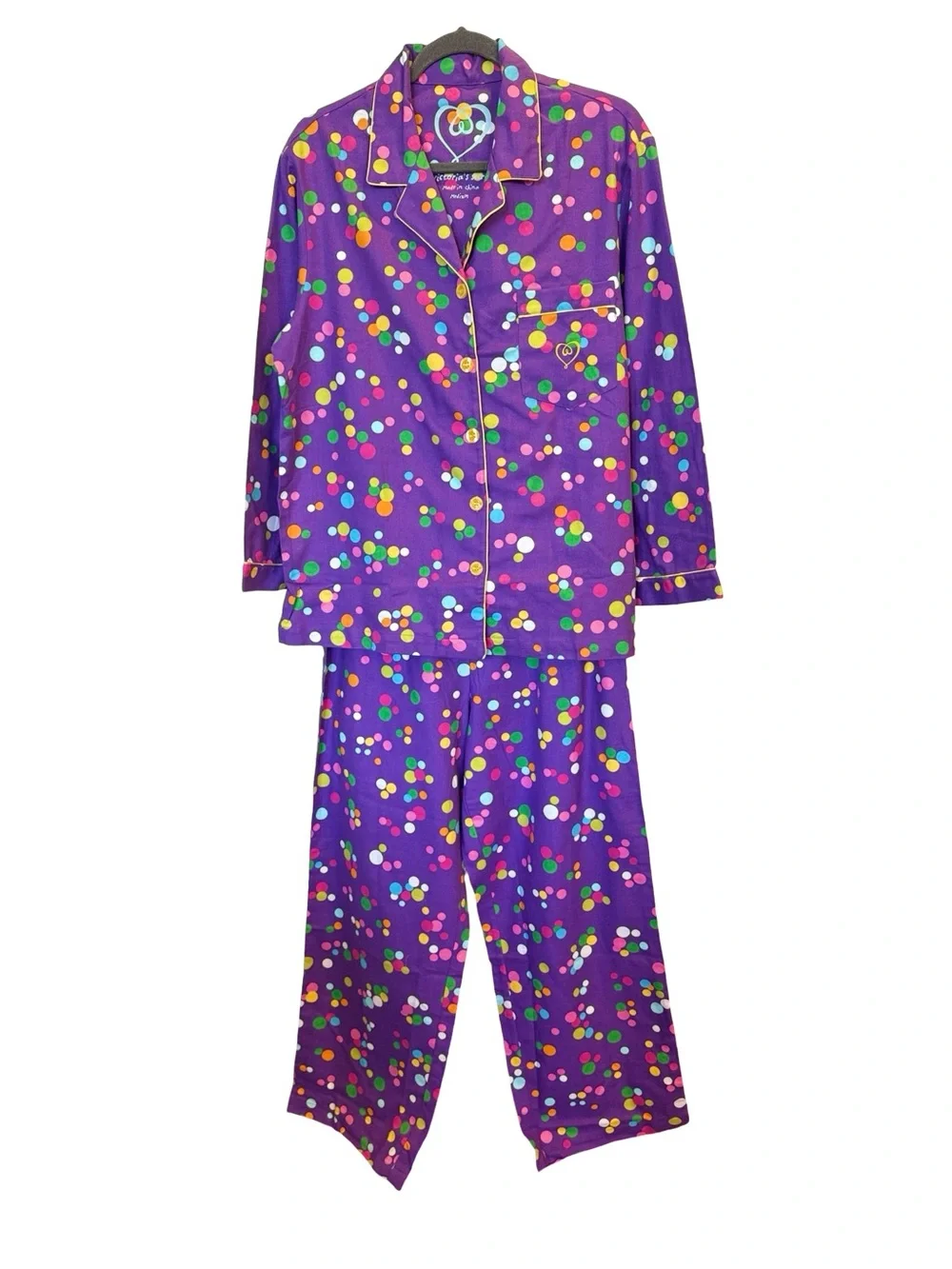 Victoria's Secret Purple Polka Dot Pajama Set
